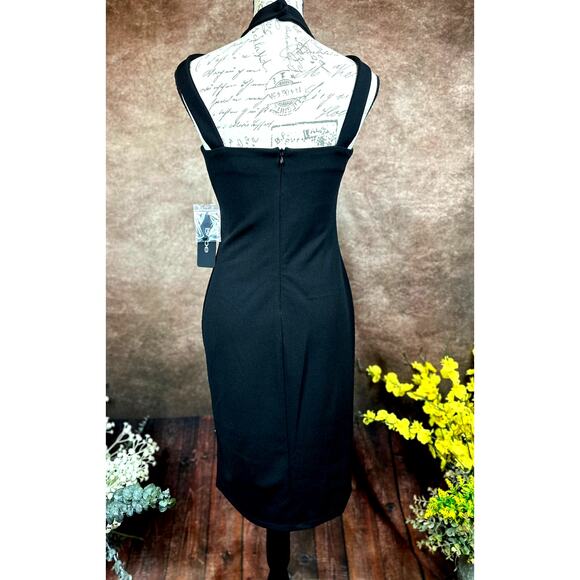Bebe Halter Neck Bodycon Midi Dress - Black - size S - Picture 10 of 15
